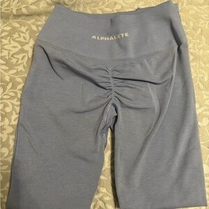 Alphalete Women's High-Waist Scrunch-Back Bike Shorts — Dusty Blue